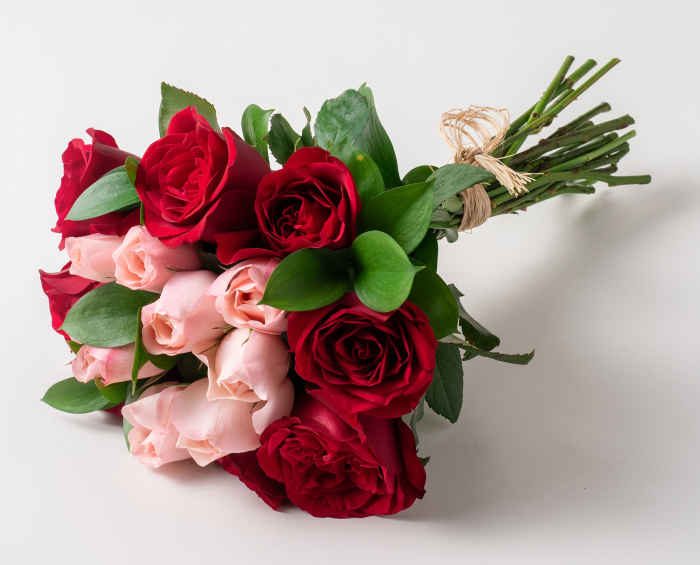 Ramo con 15 rosas de dos colores