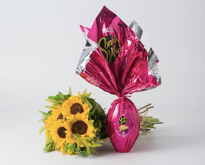 Buquê de Girassóis e Ovo de Páscoa Sonho de Valsa